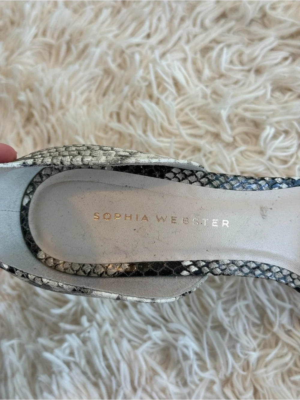 Sophia Webster Nicole Snake Print Two Tone Ankle Strap Sandals Heels 8.5 39